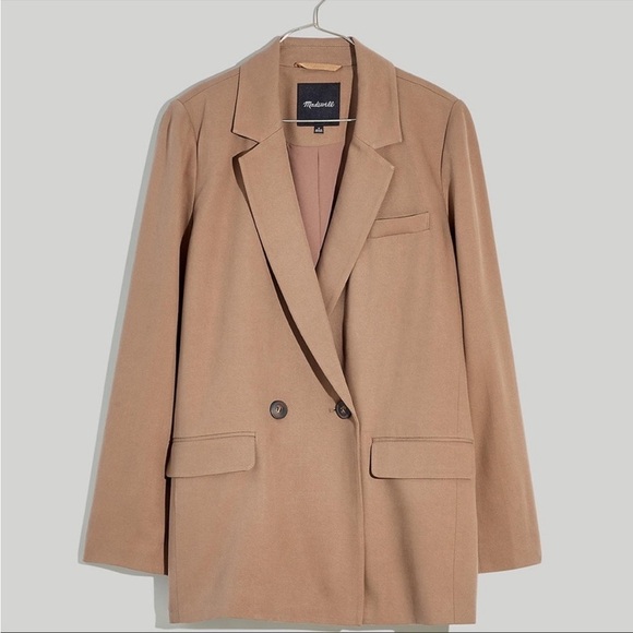 Madewell Drapeweave Caldwell Double Breasted Blazer NH328 Brown Oversized - Picture 2 of 9